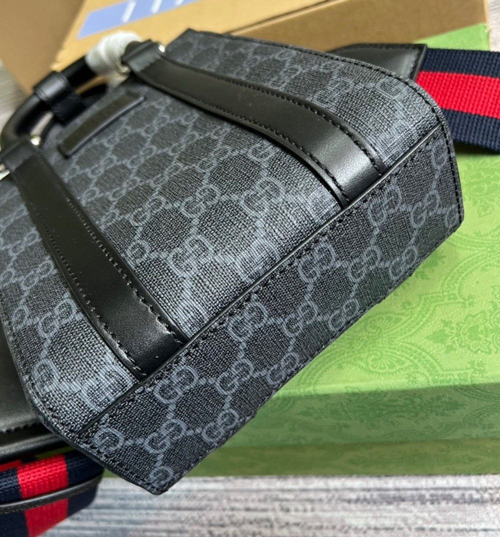 1:1 Replica Gucci GG Supreme Mini Tote Bag Black GG Supreme Canvas For Women 7.9in/20cm GG 696010 K5RLN 1095