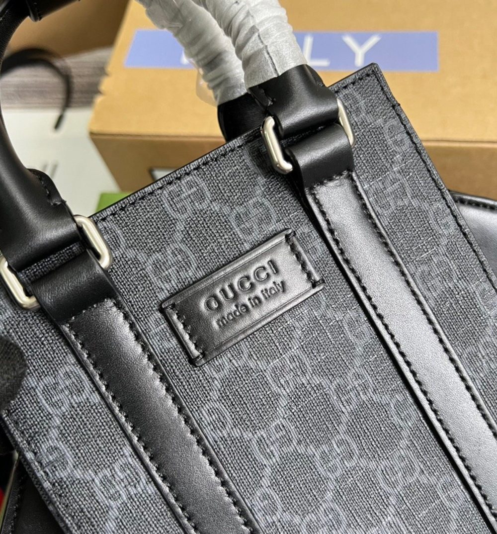 1:1 Replica Gucci GG Supreme Mini Tote Bag Black GG Supreme Canvas For Women 7.9in/20cm GG 696010 K5RLN 1095