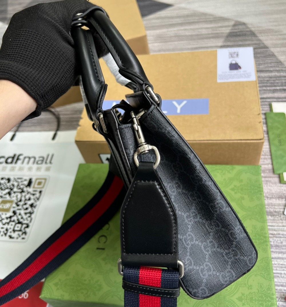 1:1 Replica Gucci GG Supreme Mini Tote Bag Black GG Supreme Canvas For Women 7.9in/20cm GG 696010 K5RLN 1095