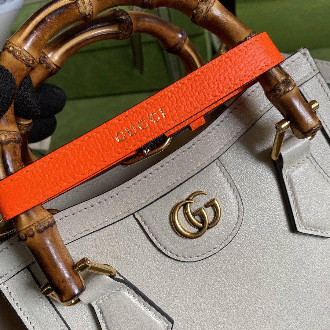 1:1 Replica Gucci Gucci Diana Mini Tote Bag White For Women 8in/20cm GG 702732 U3ZDT 9196 - Image 7