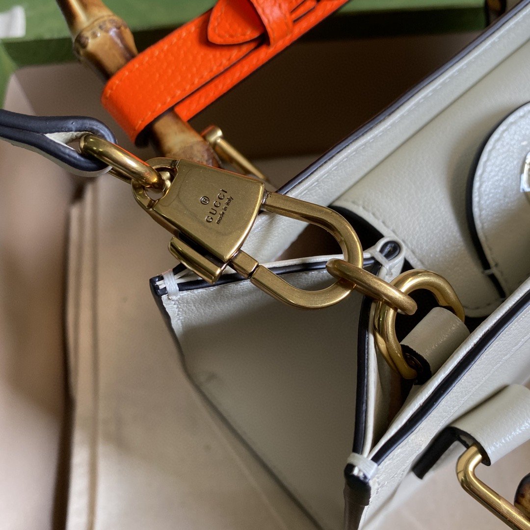 1:1 Replica Gucci Gucci Diana Mini Tote Bag White For Women 8in/20cm GG 702732 U3ZDT 9196 - Image 5
