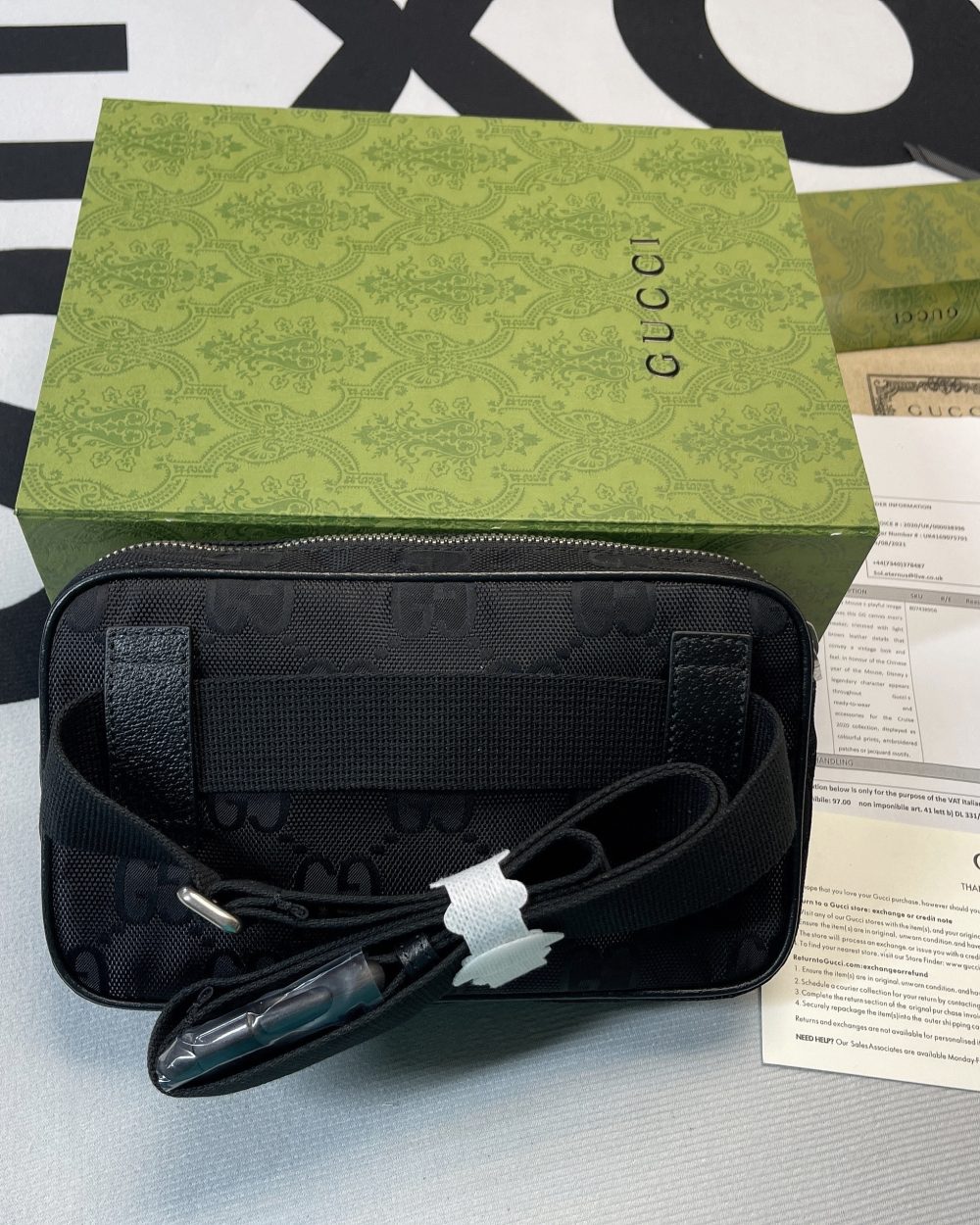 1:1 Replica Gucci Gucci Off The Grid Belt Bag Black GG ECONYL® For Men  9.5in/24cm GG 631341 H9HBN 1000