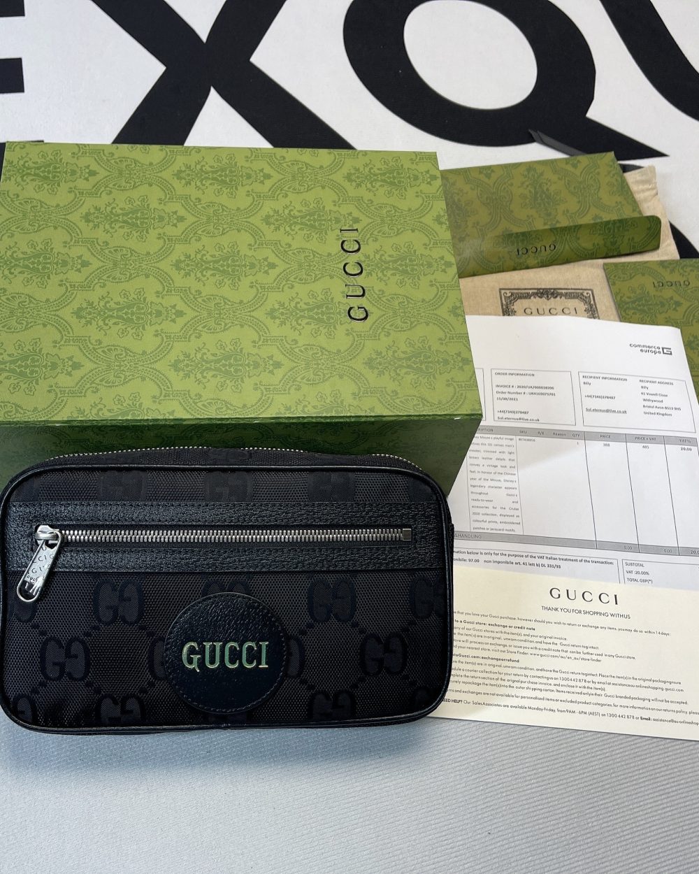 1:1 Replica Gucci Gucci Off The Grid Belt Bag Black GG ECONYL® For Men  9.5in/24cm GG 631341 H9HBN 1000