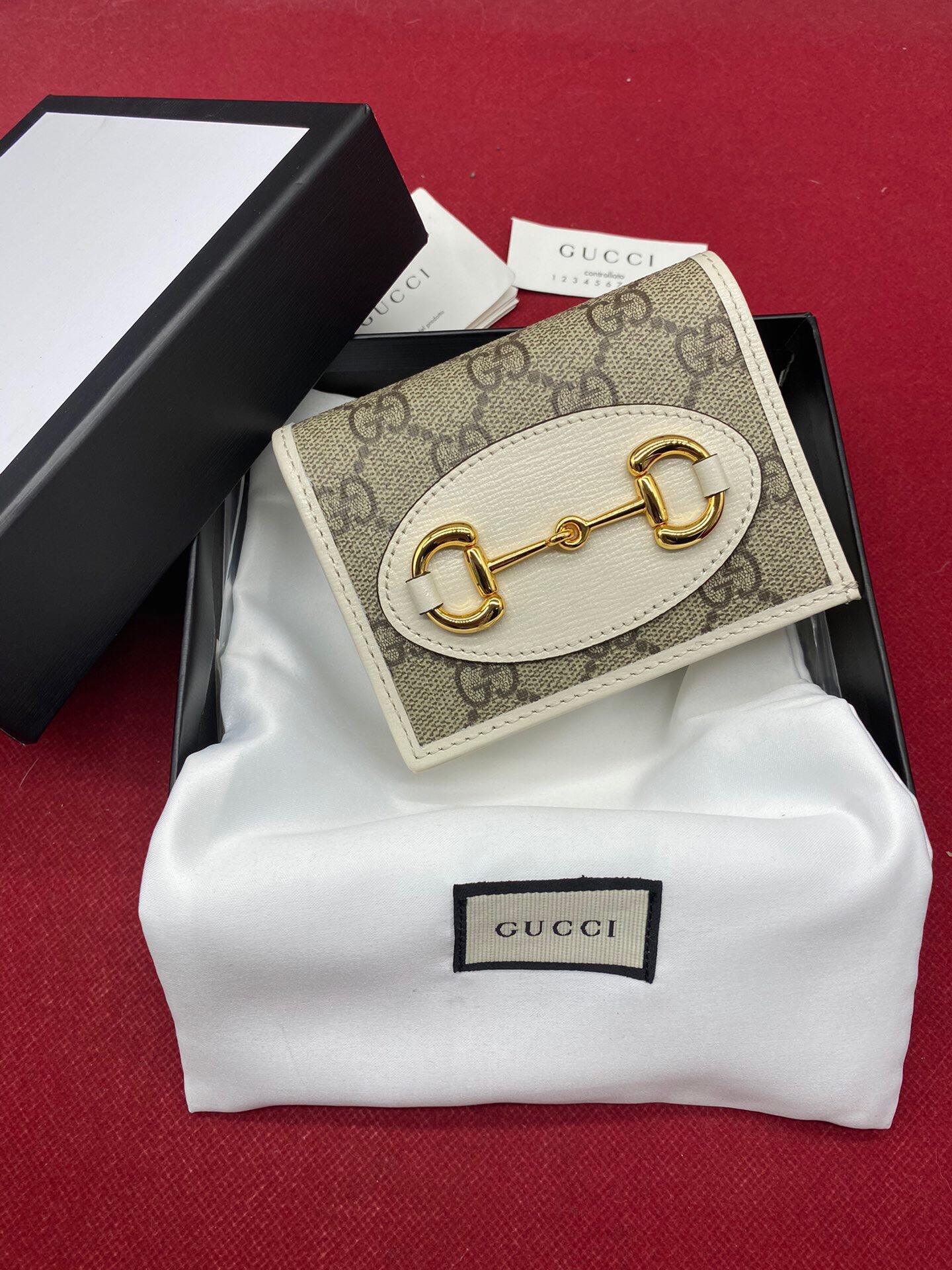 1:1 Replica Gucci Horsebit 1955 Card Case Wallet Light Grey Women's Wallet 11cm/4.3in GG 621887 92TCG 9761 - Image 4
