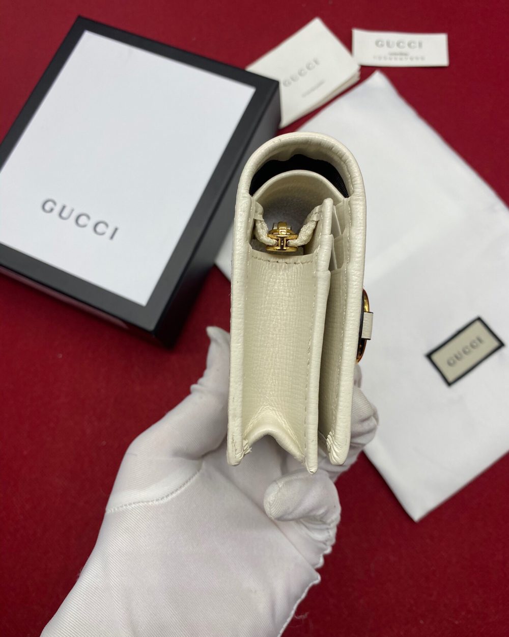 1:1 Replica Gucci Horsebit 1955 Card Case Wallet Light Grey Women's Wallet 11cm/4.3in GG 621887 92TCG 9761