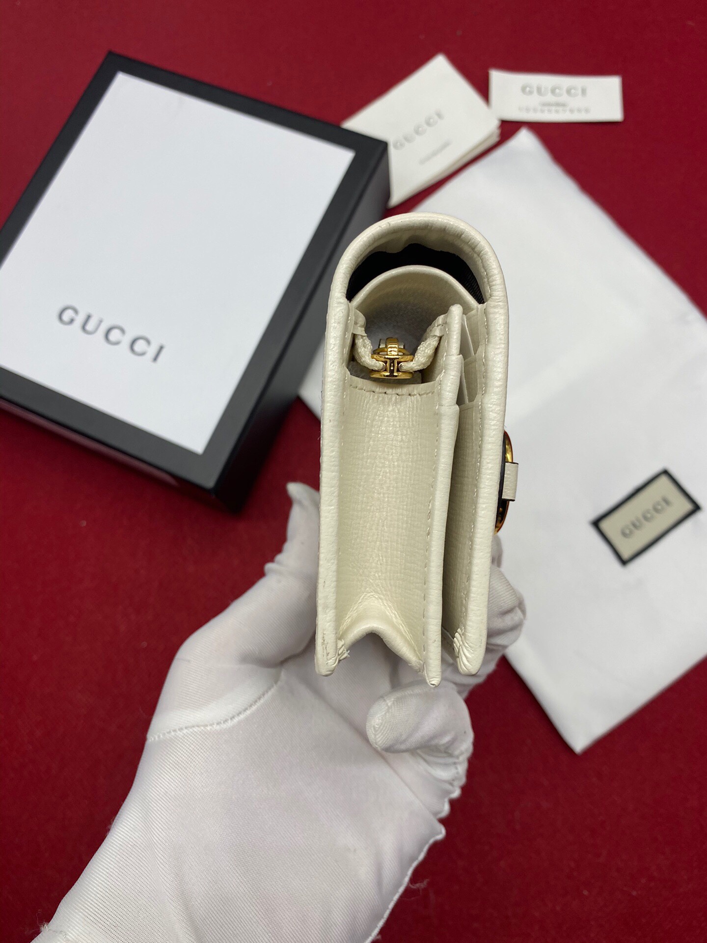 1:1 Replica Gucci Horsebit 1955 Card Case Wallet Light Grey Women's Wallet 11cm/4.3in GG 621887 92TCG 9761 - Image 6