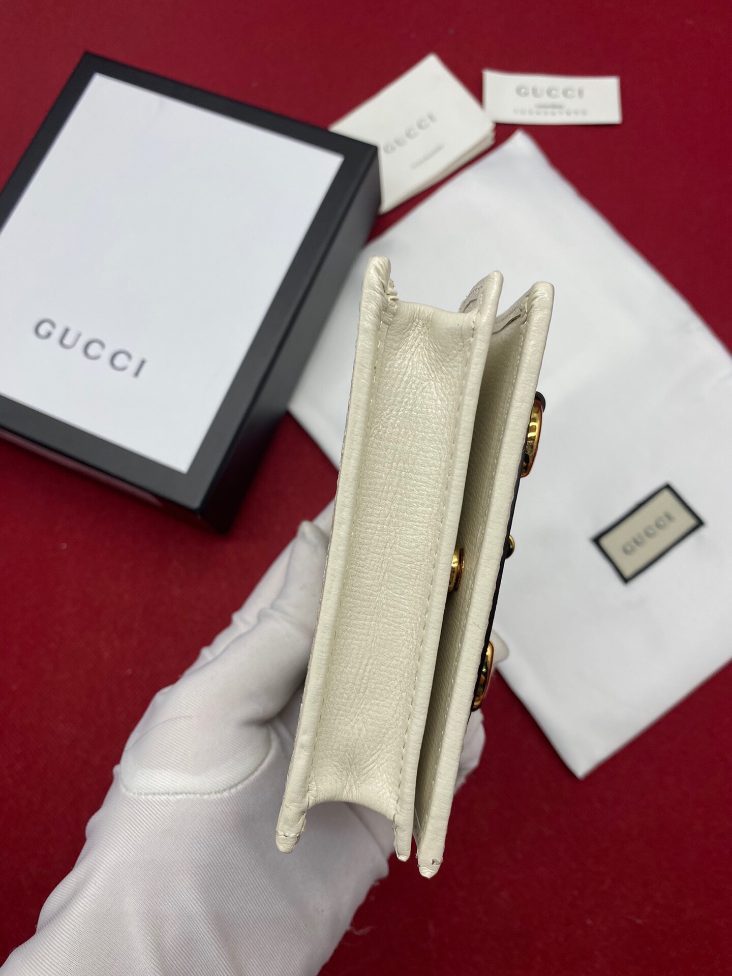 1:1 Replica Gucci Horsebit 1955 Card Case Wallet Light Grey Women's Wallet 11cm/4.3in GG 621887 92TCG 9761 - Image 3