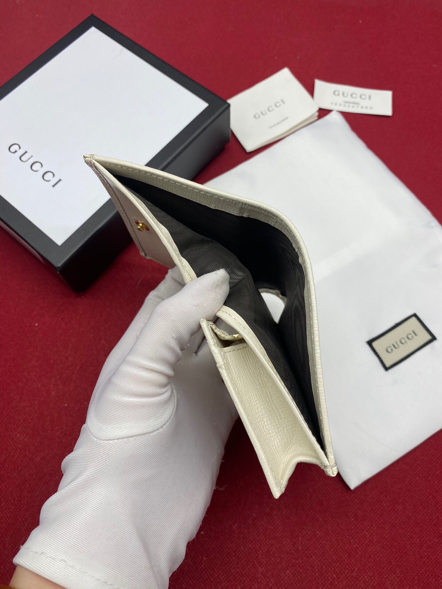 1:1 Replica Gucci Horsebit 1955 Card Case Wallet Light Grey Women's Wallet 11cm/4.3in GG 621887 92TCG 9761 - Image 2