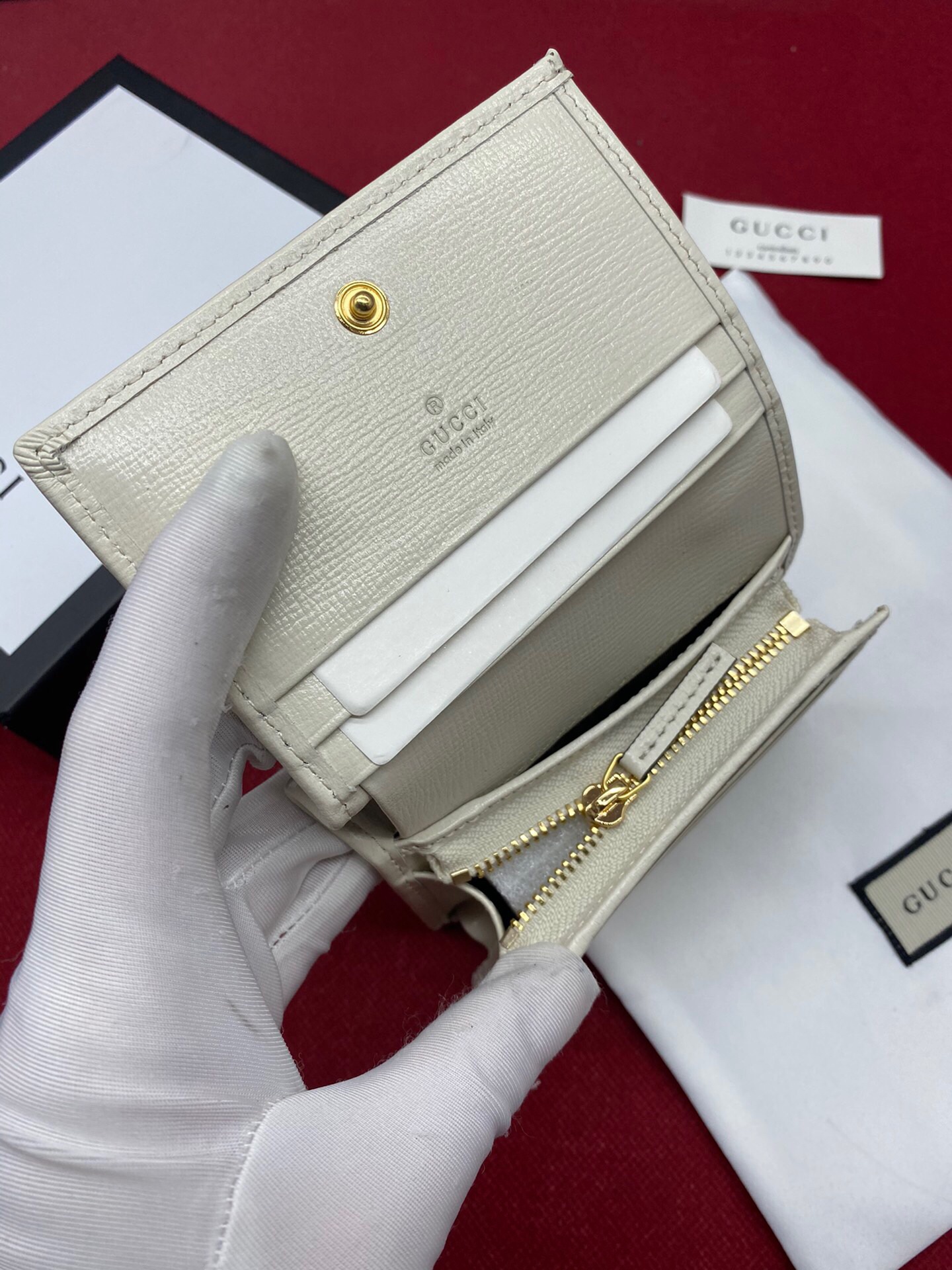 1:1 Replica Gucci Horsebit 1955 Card Case Wallet Light Grey Women's Wallet 11cm/4.3in GG 621887 92TCG 9761 - Image 7