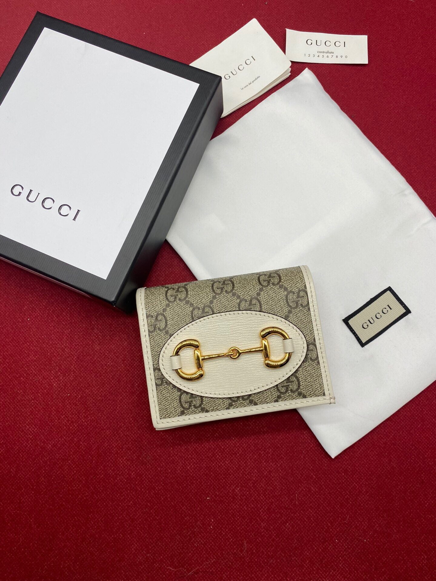 1:1 Replica Gucci Horsebit 1955 Card Case Wallet Light Grey Women's Wallet 11cm/4.3in GG 621887 92TCG 9761