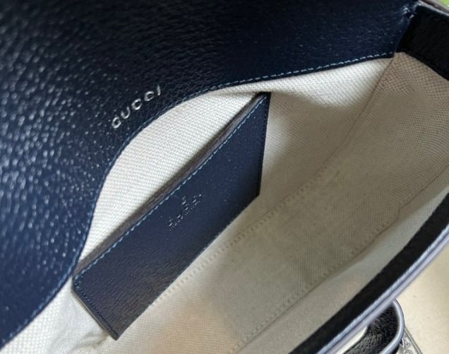 1:1 Replica Gucci Horsebit 1955 GG Mini Bag Beige And Blue Supreme Canvas For Women 8in/20cm 658574 96IWN 4076 - Image 4