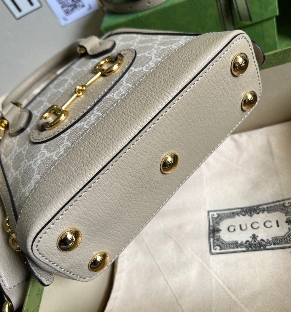 1:1 Replica Gucci Horsebit 1955 GG Mini Bag Beige For Women, Women's Bags 7.9in/20cm GG 677212 UULAG 9682