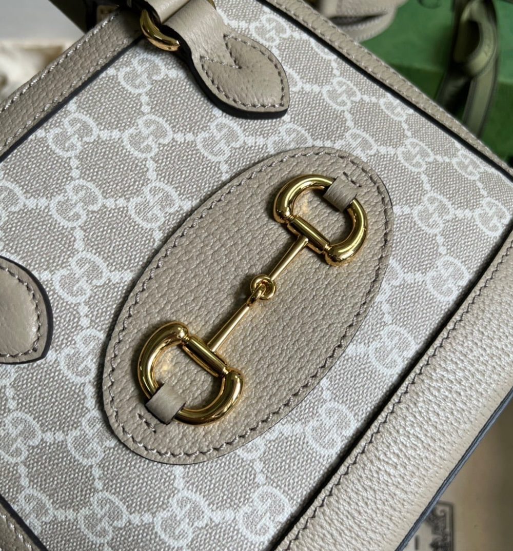 1:1 Replica Gucci Horsebit 1955 GG Mini Bag Beige For Women, Women's Bags 7.9in/20cm GG 677212 UULAG 9682