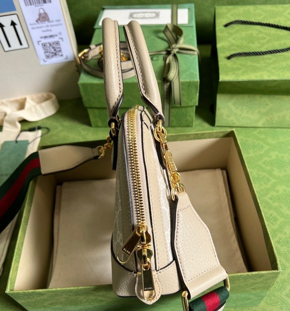1:1 Replica Gucci Horsebit 1955 GG Mini Bag Beige For Women, Women's Bags 7.9in/20cm GG 677212 UULAG 9682