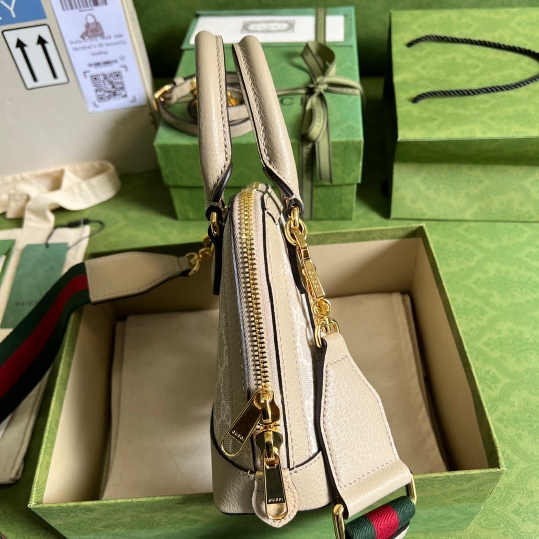 1:1 Replica Gucci Horsebit 1955 GG Mini Bag Beige For Women, Women's Bags 7.9in/20cm GG 677212 UULAG 9682 - Image 6