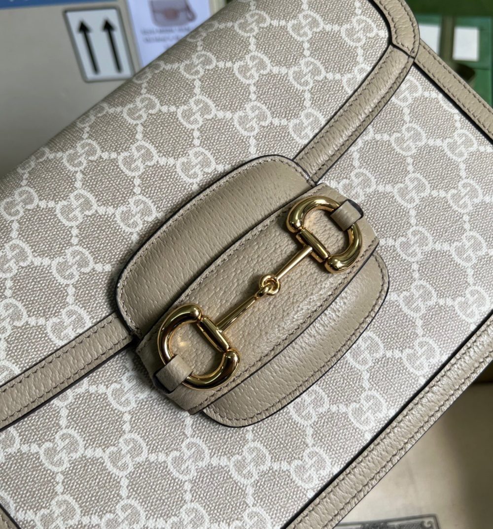 1:1 Replica Gucci Horsebit 1955 GG Mini Bag Beige For Women, Women's Bags 8.1in/21cm GG ‎‎658574 UULAG 9682