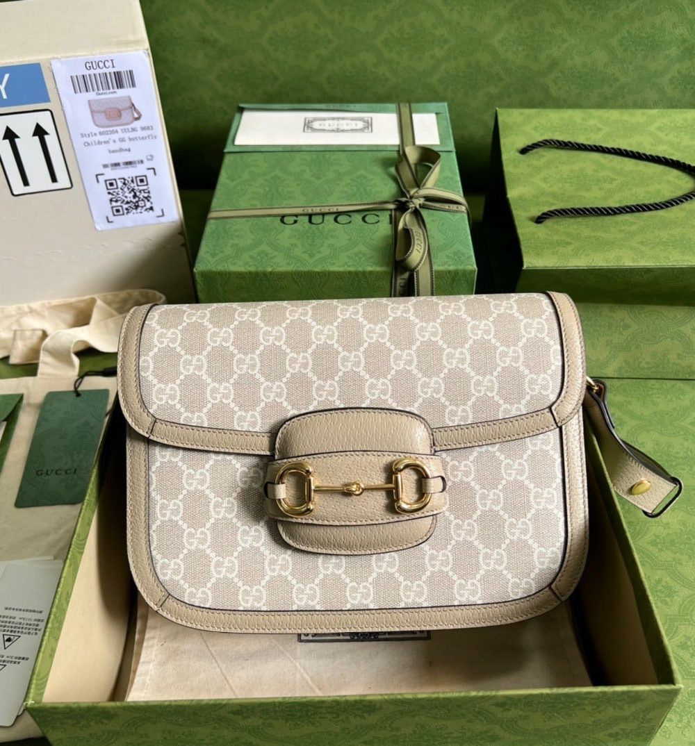 1:1 Replica Gucci Horsebit 1955 GG Mini Bag Beige For Women, Women's Bags 8.1in/21cm GG 658574 UULAG 9682