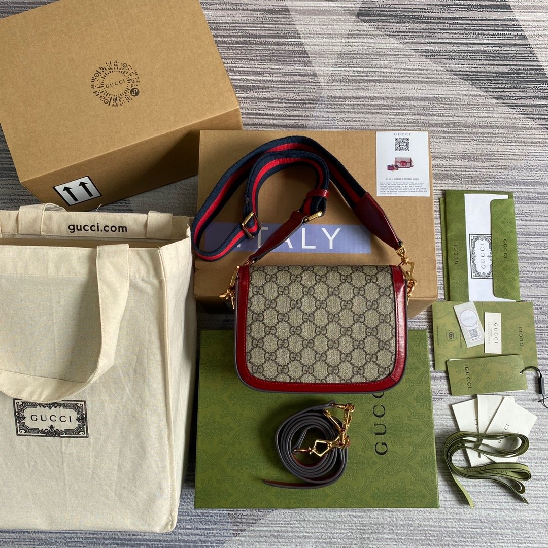 1:1 Replica Gucci Horsebit 1955 GG Mini Bag Red For Women, Women's Bags 8in/21cm GG - Image 2