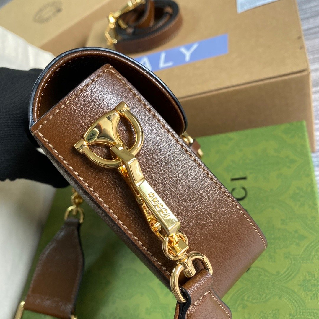 1:1 Replica Gucci Horsebit 1955 GG Mini Bag Red For Women, Women's Bags 8in/21cm GG - Image 4