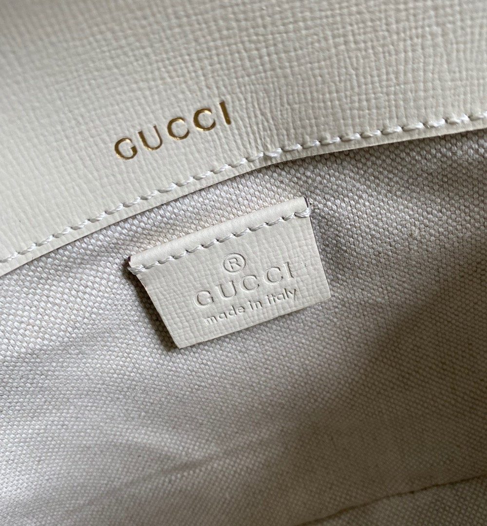 1:1 Replica Gucci Horsebit 1955 GG Mini Bag White For Women, Women's Bags 8in/21cm GG