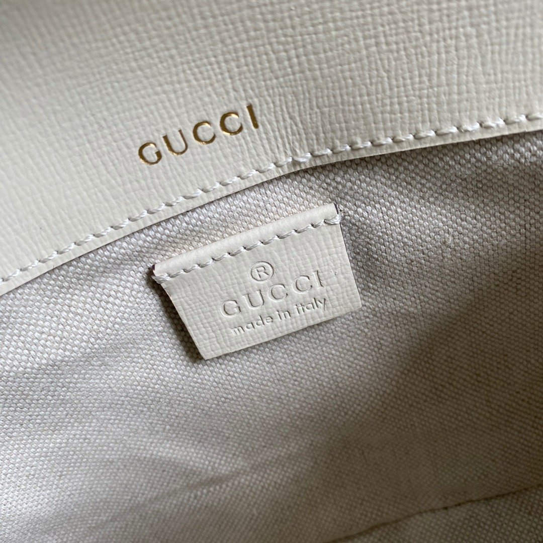 1:1 Replica Gucci Horsebit 1955 GG Mini Bag White For Women, Women's Bags 8in/21cm GG - Image 6