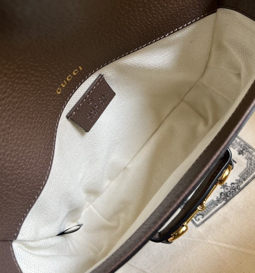 1:1 Replica Gucci Horsebit 1955 Jumbo Mini Bag Camel And Ebony Jumbo GG Canvas For Women 8in/21cm 658574 UKMDG 2570