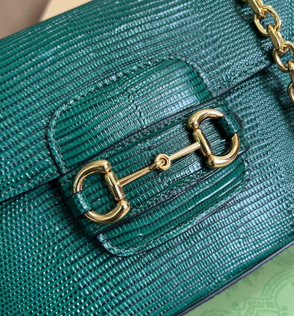 1:1 Replica Gucci Horsebit 1955 Lizard Mini Bag Green For Women, Women's Bags 8in/20cm GG‎ ‎675801 LUZ0G 3154