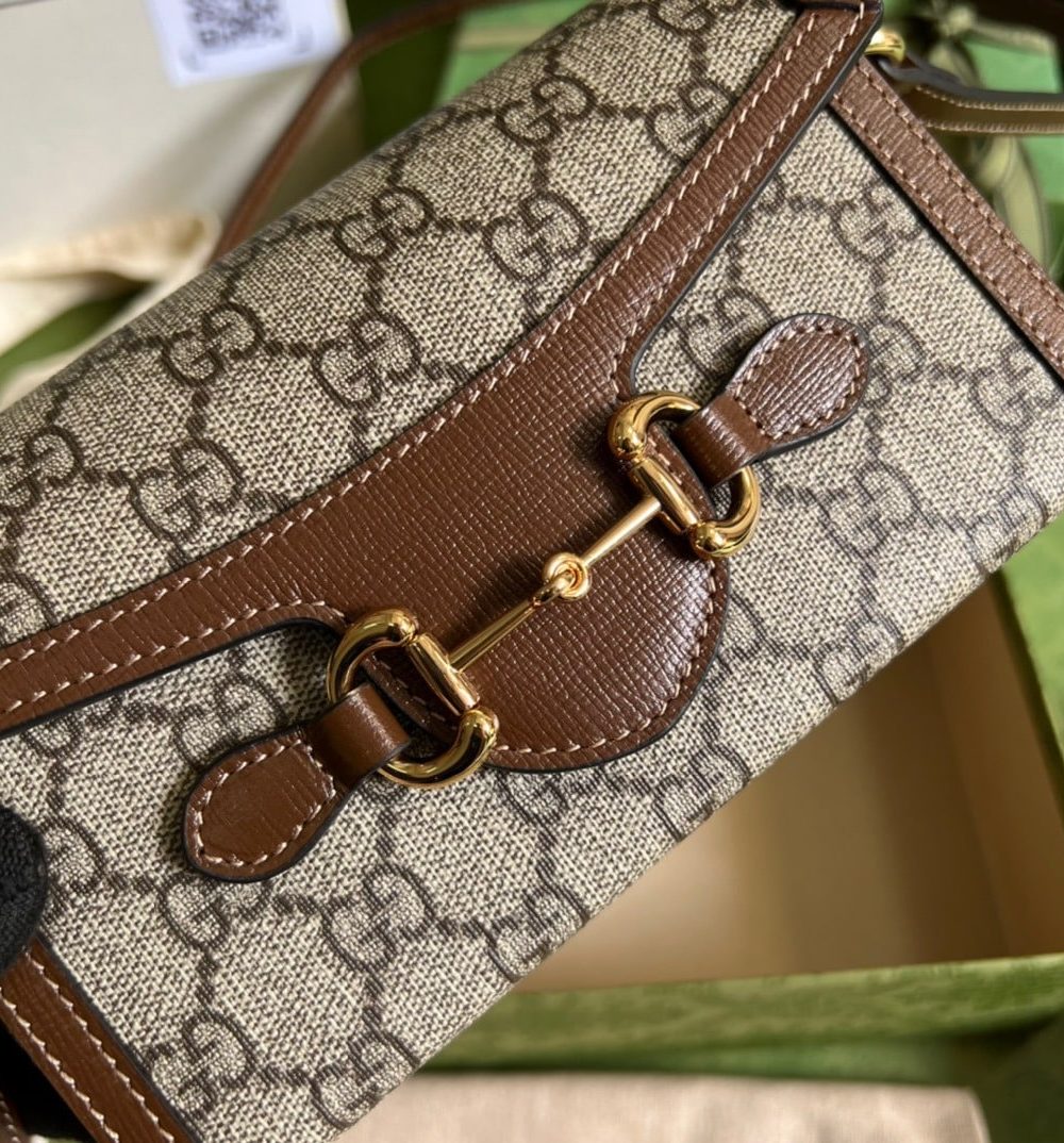 1:1 Replica Gucci Horsebit 1955 Mini Bag Beige For Women, Women's Bags 7.1in/18cm GG ‎‎‎699296 92TCG 8563