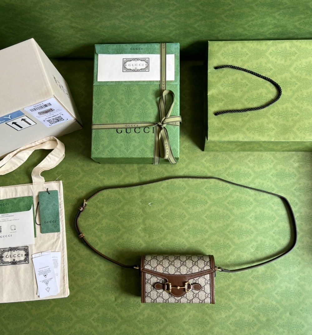 1:1 Replica Gucci Horsebit 1955 Mini Bag Beige For Women, Women's Bags 7.1in/18cm GG ‎‎‎699296 92TCG 8563