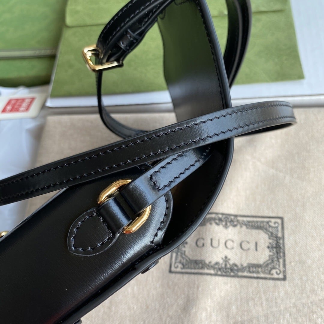 1:1 Replica Gucci Horsebit 1955 Mini Bag Black For Women And Men 6.7in/17cm GG 625615 0YK0G 1000 - Image 4
