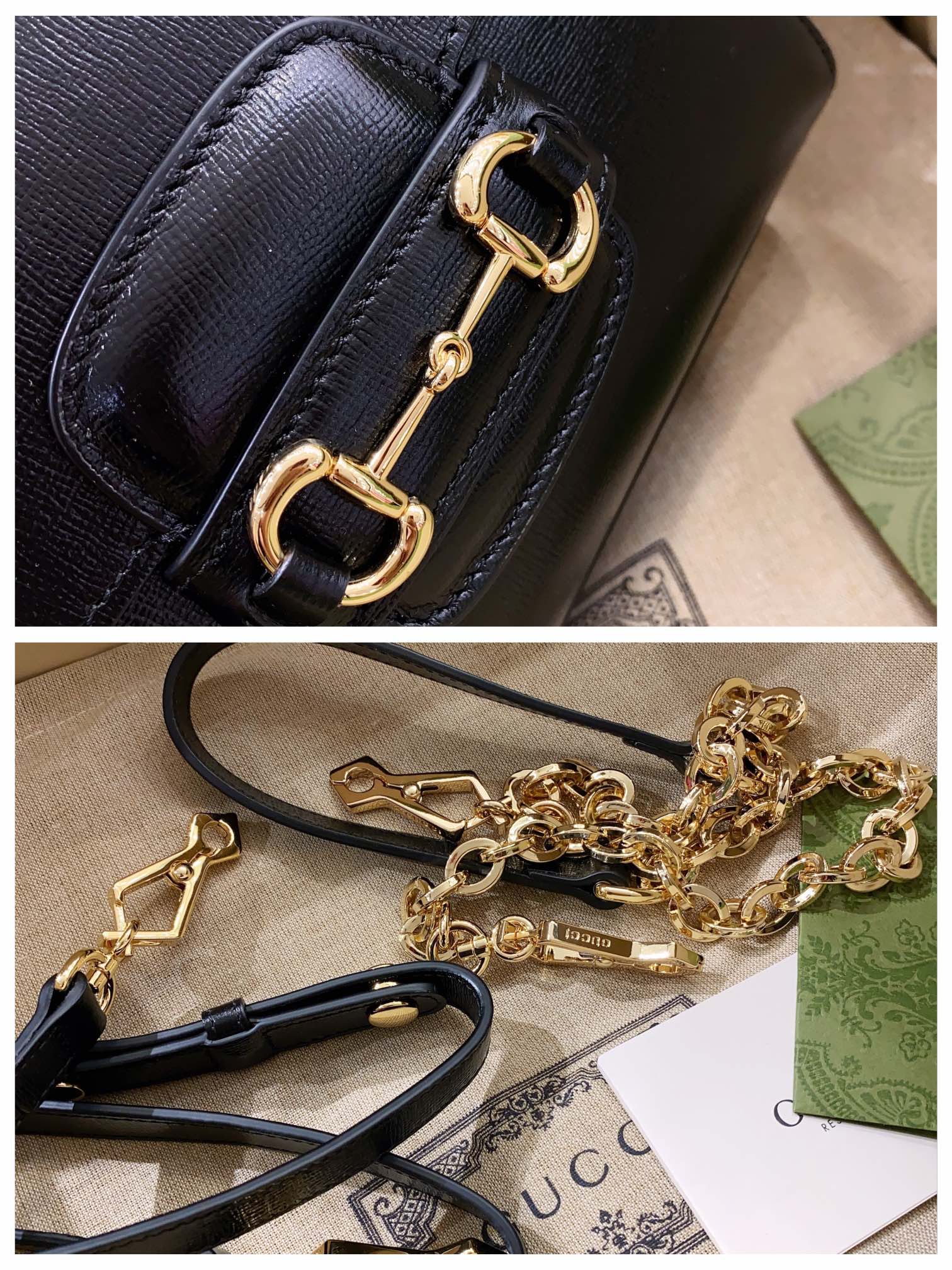 1:1 Replica Gucci Horsebit 1955 Mini Bag Black For Women, Women's Bags 8.7in/22cm GG 703848 AAA7G 1000 - Image 8