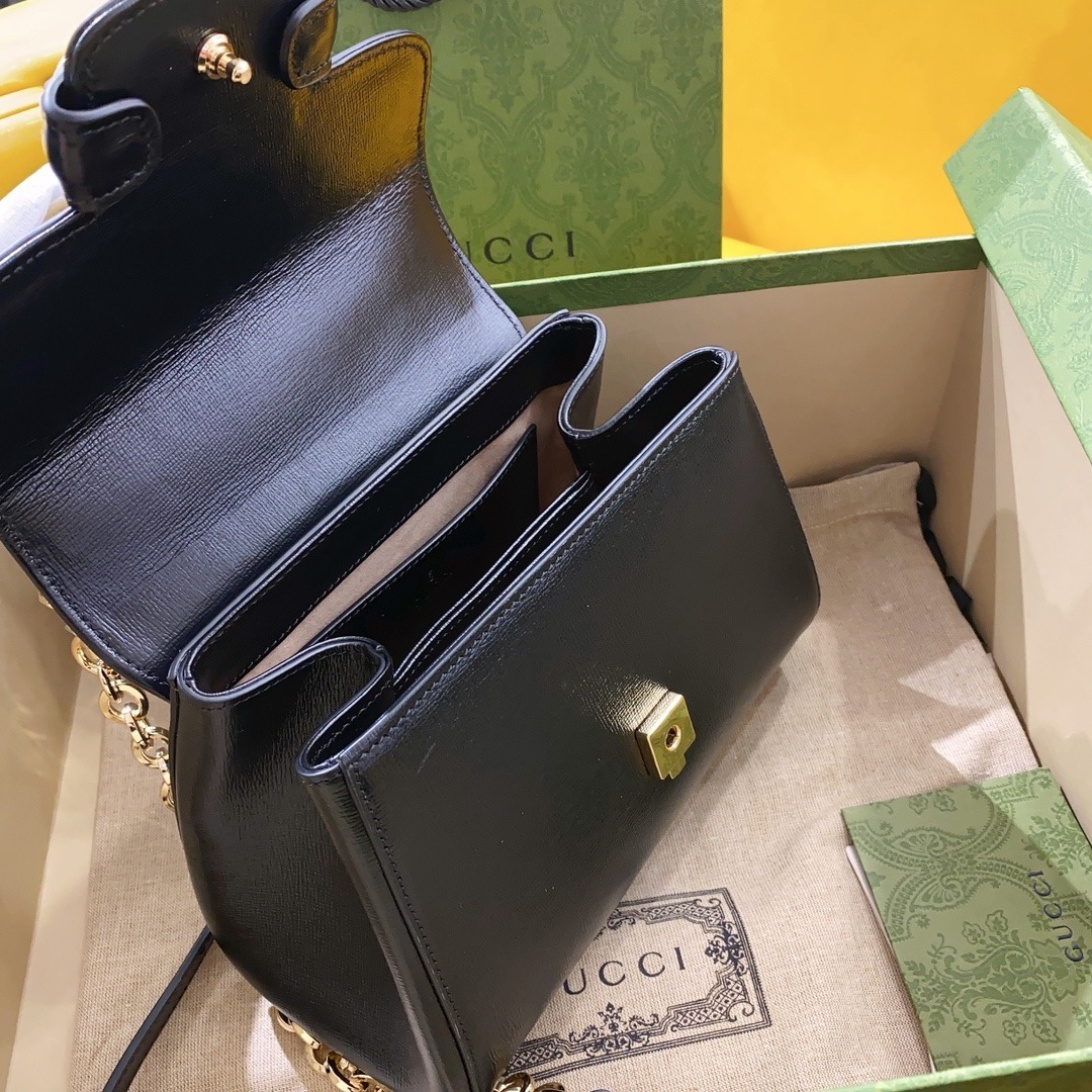 1:1 Replica Gucci Horsebit 1955 Mini Bag Black For Women, Women's Bags 8.7in/22cm GG 703848 AAA7G 1000 - Image 2