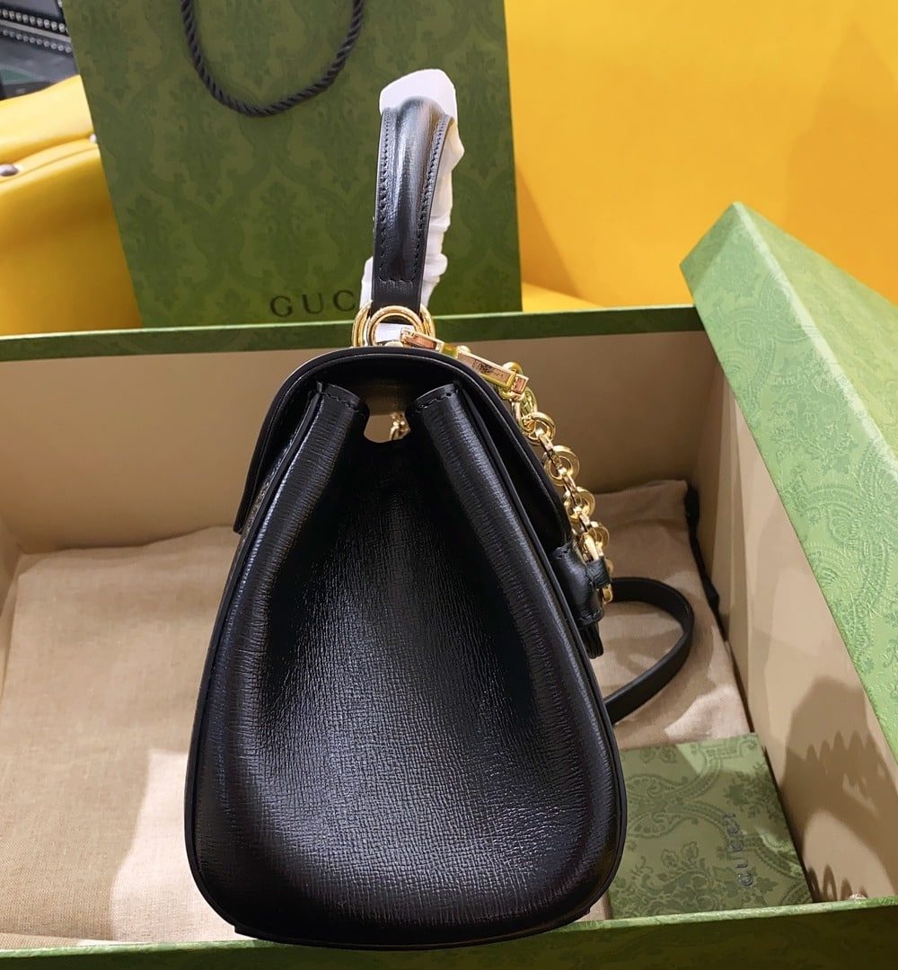 1:1 Replica Gucci Horsebit 1955 Mini Bag Black For Women, Women's Bags 8.7in/22cm GG 703848 AAA7G 1000