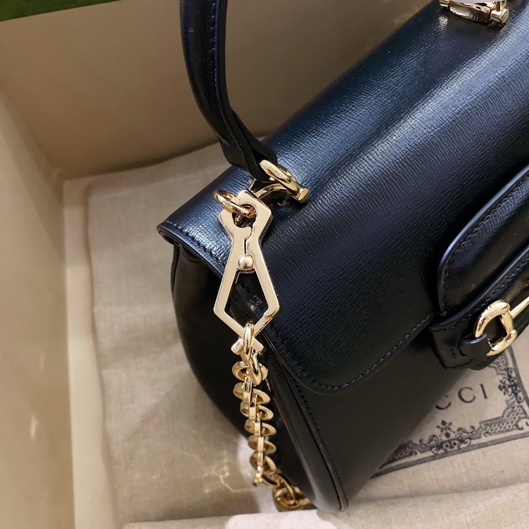 1:1 Replica Gucci Horsebit 1955 Mini Bag Black For Women, Women's Bags 8.7in/22cm GG 703848 AAA7G 1000 - Image 3