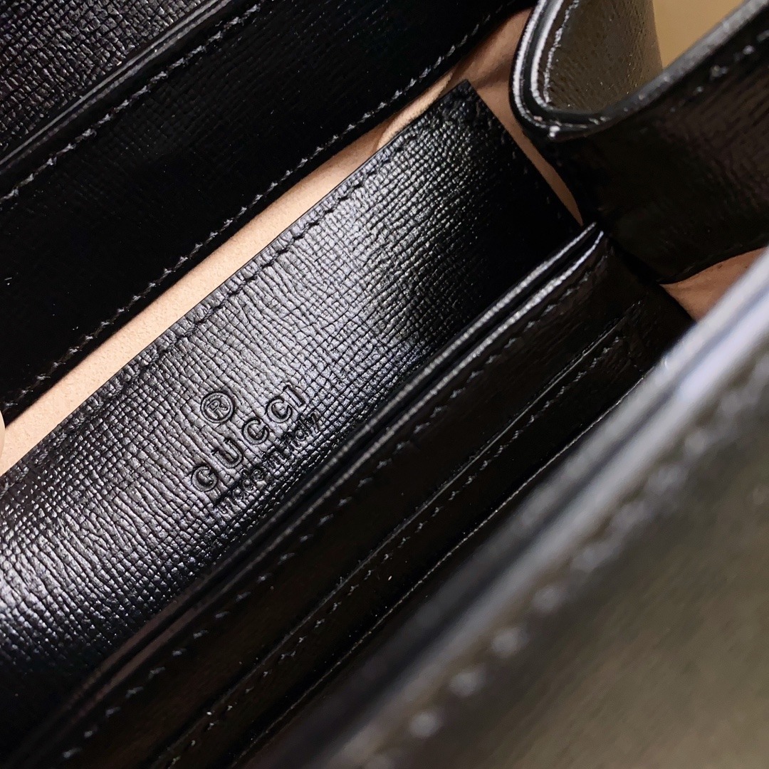1:1 Replica Gucci Horsebit 1955 Mini Bag Black For Women, Women's Bags 8.7in/22cm GG 703848 AAA7G 1000 - Image 4
