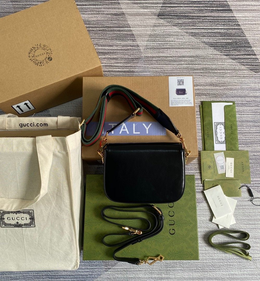 1:1 Replica Gucci Horsebit 1955 Mini Bag Black For Women, Women's Bags 8in/21cm GG 658574 18YSG 1060