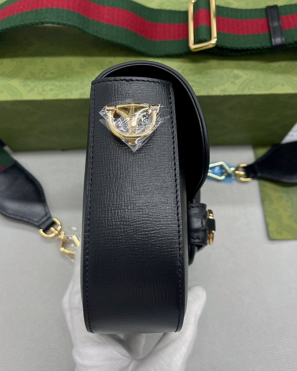 1:1 Replica Gucci Horsebit 1955 Mini Bag Black For Women, Women's Bags 8in/21cm GG 658574 18YSG 1060