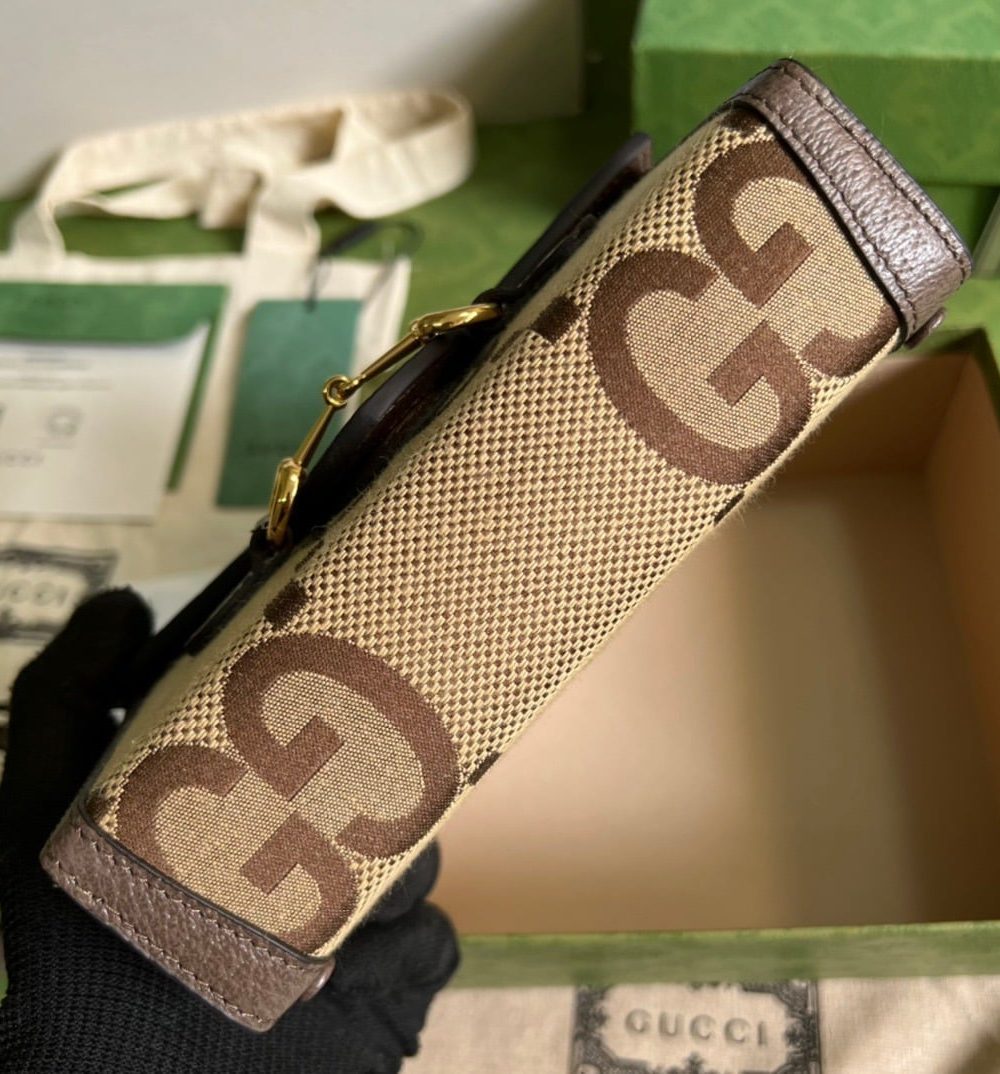 1:1 Replica Gucci Horsebit 1955 Mini Bag Brown For Women, Women's Bags 7.1in/18cm GG ‎‎