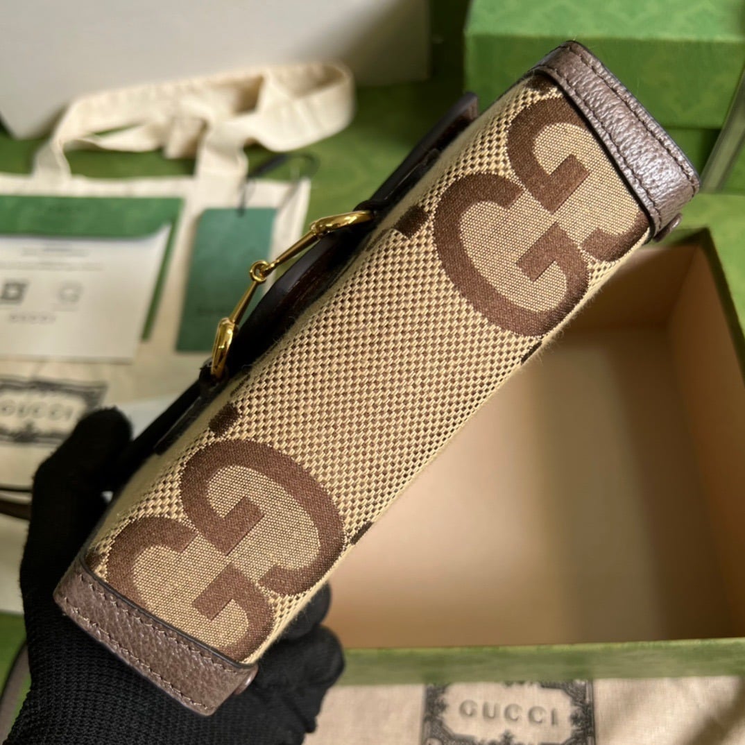 1:1 Replica Gucci Horsebit 1955 Mini Bag Brown For Women, Women's Bags 7.1in/18cm GG - Image 3