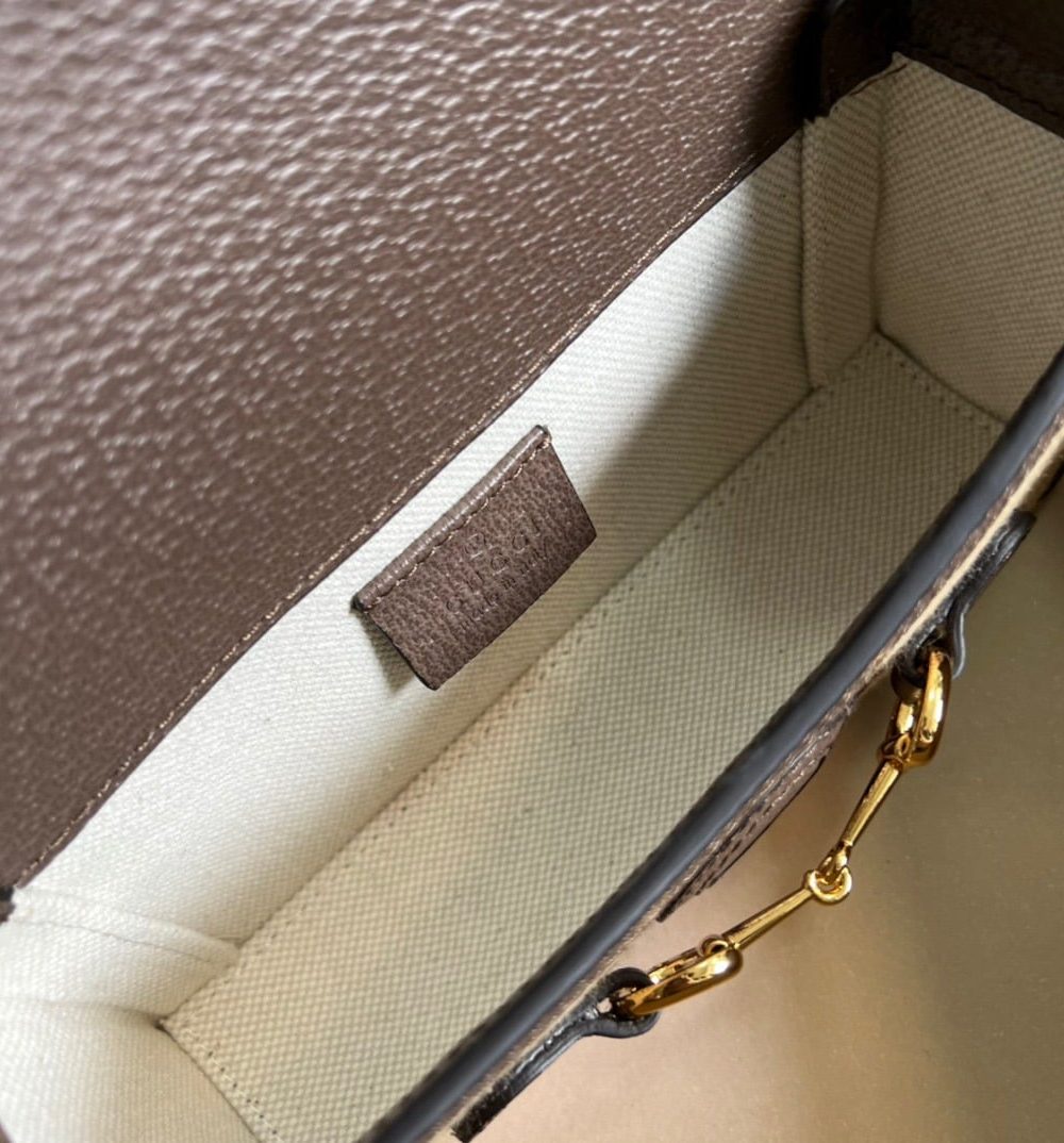 1:1 Replica Gucci Horsebit 1955 Mini Bag Brown For Women, Women's Bags 7.1in/18cm GG ‎‎
