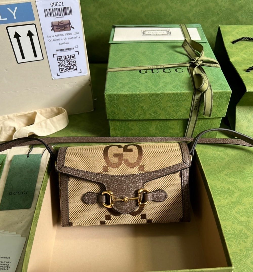 1:1 Replica Gucci Horsebit 1955 Mini Bag Brown For Women, Women's Bags 7.1in/18cm GG 