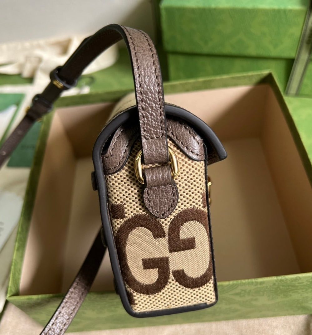 1:1 Replica Gucci Horsebit 1955 Mini Bag Brown For Women, Women's Bags 7.1in/18cm GG ‎‎