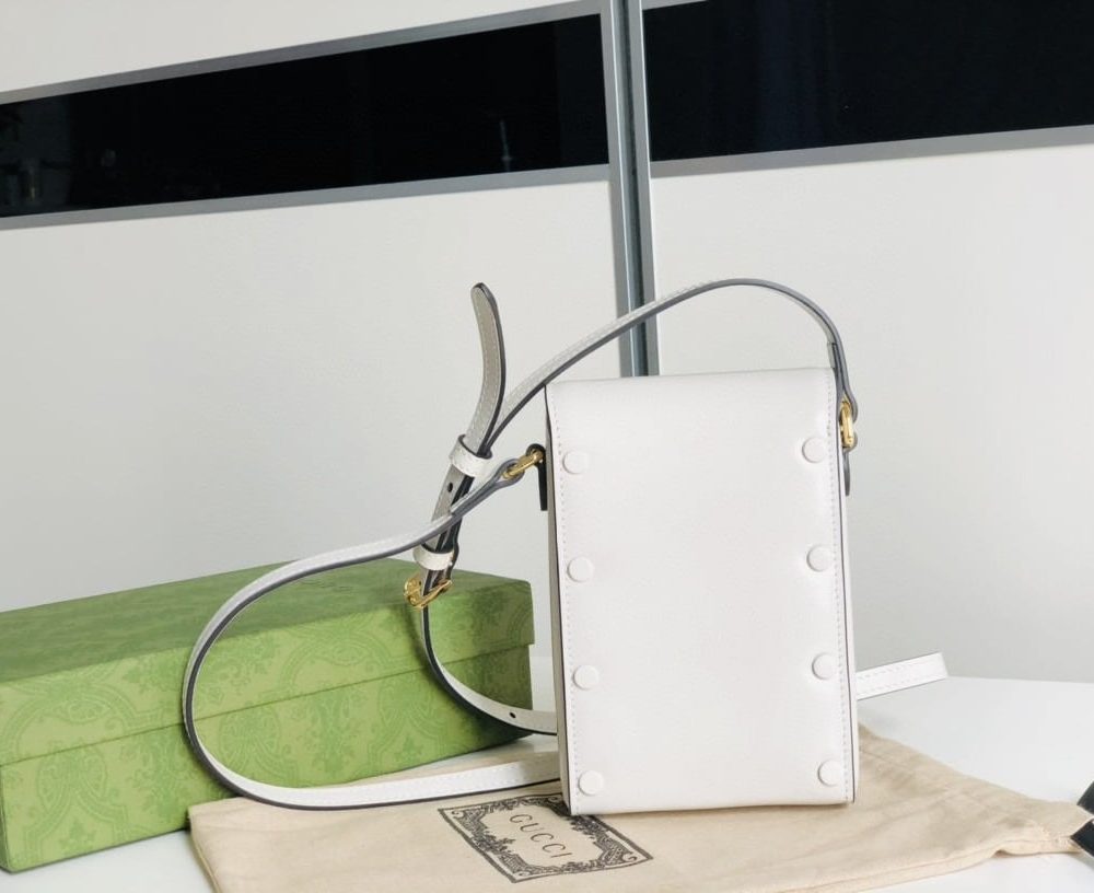 1:1 Replica Gucci Horsebit 1955 Mini Bag For Women White 6.7in/17cm ‎625615