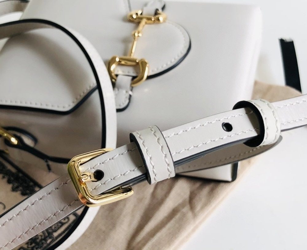1:1 Replica Gucci Horsebit 1955 Mini Bag For Women White 6.7in/17cm ‎625615