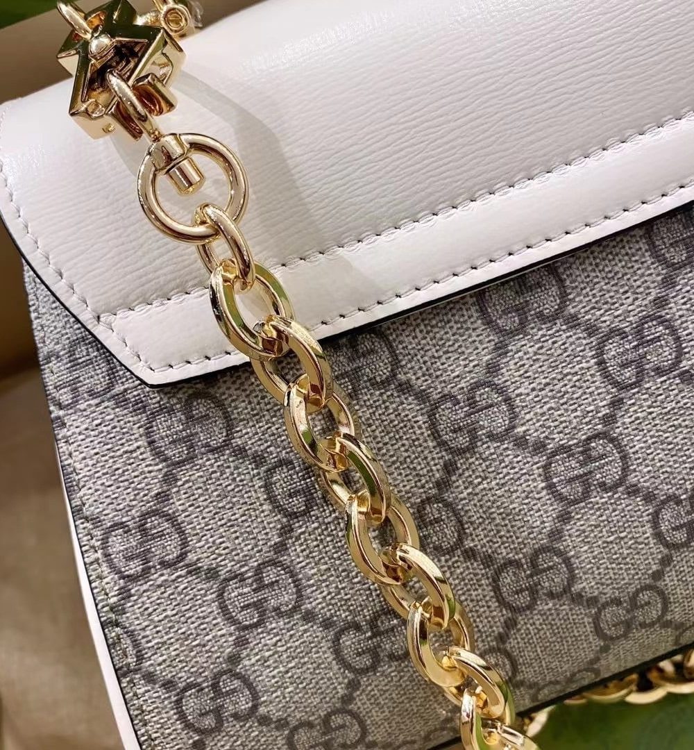 1:1 Replica Gucci Horsebit 1955 Mini Bag White For Women, Women's Bags 8.7in/22cm GG ‎703848 92TCK 9761