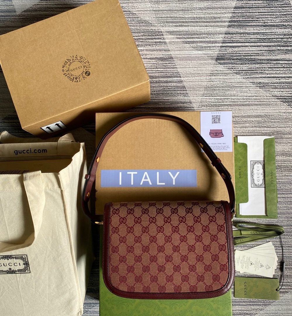 1:1 Replica Gucci Horsebit 1955 Shoulder Bag Beige And Ivory For Women, Women's Bags 9.8in/25cm GG