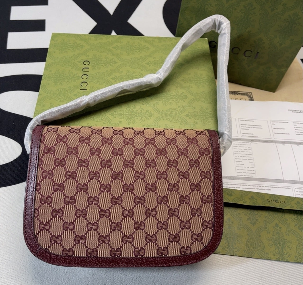 1:1 Replica Gucci Horsebit 1955 Shoulder Bag Beige And Ivory For Women, Women's Bags 9.8in/25cm GG - Image 3