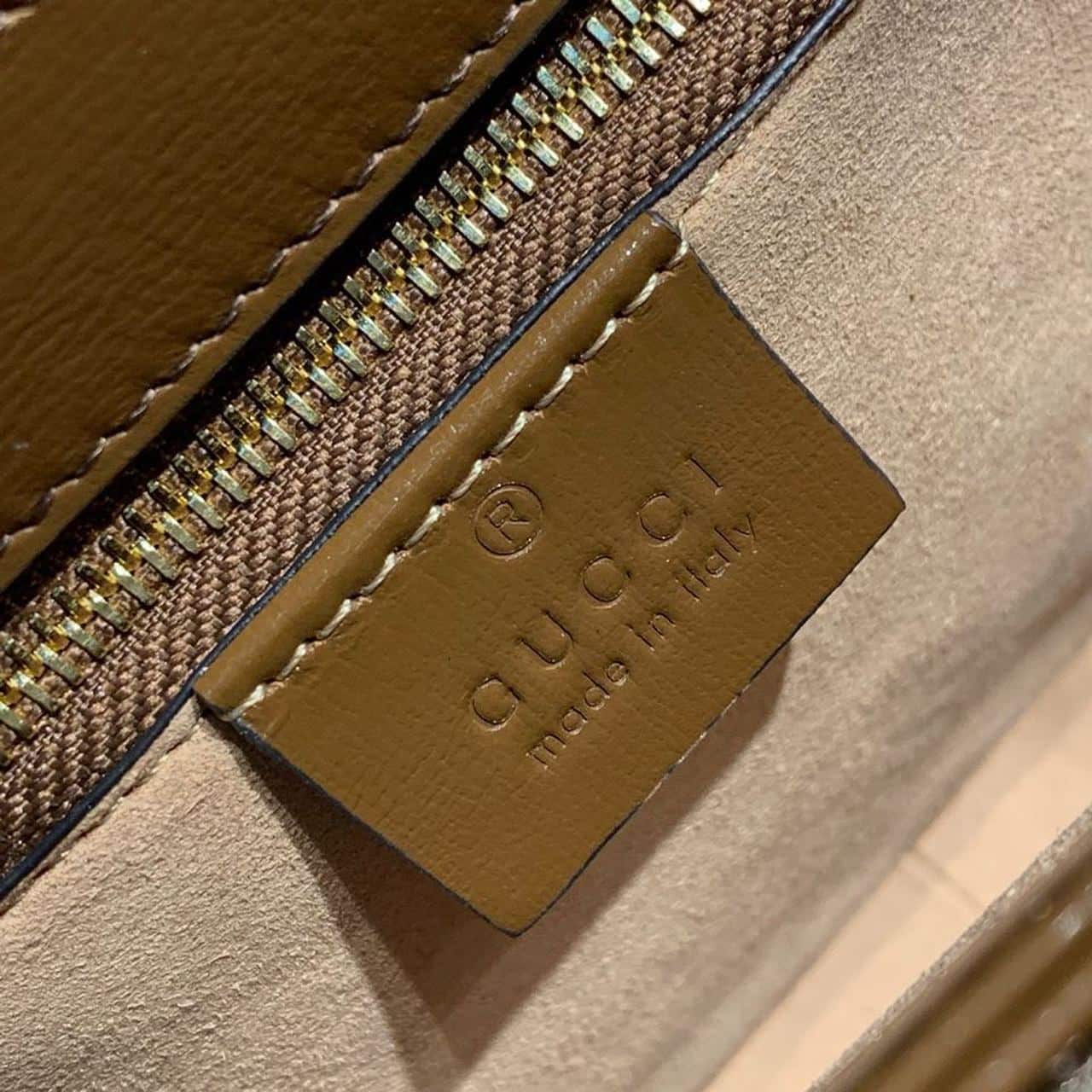 1:1 Replica Gucci Horsebit 1955 Shoulder Bag Beige/Ebony GG Supreme Canvas With Brown For Women 9.8in/25cm GG 602204 92TCG 8563 - Image 11