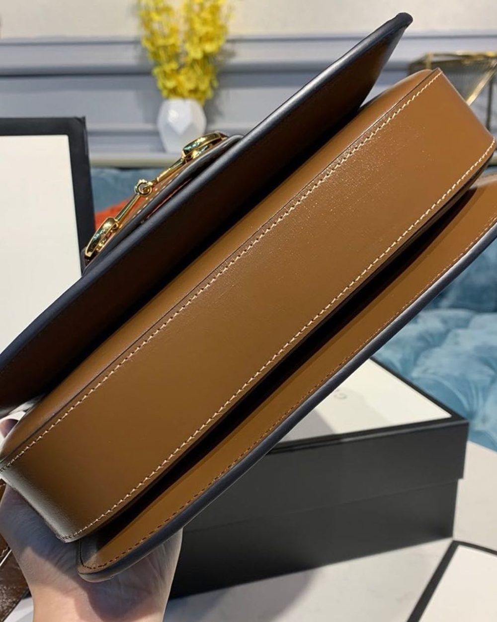 1:1 Replica Gucci Horsebit 1955 Shoulder Bag Beige/Ebony GG Supreme Canvas With Brown For Women 9.8in/25cm GG ‎602204 92TCG 8563