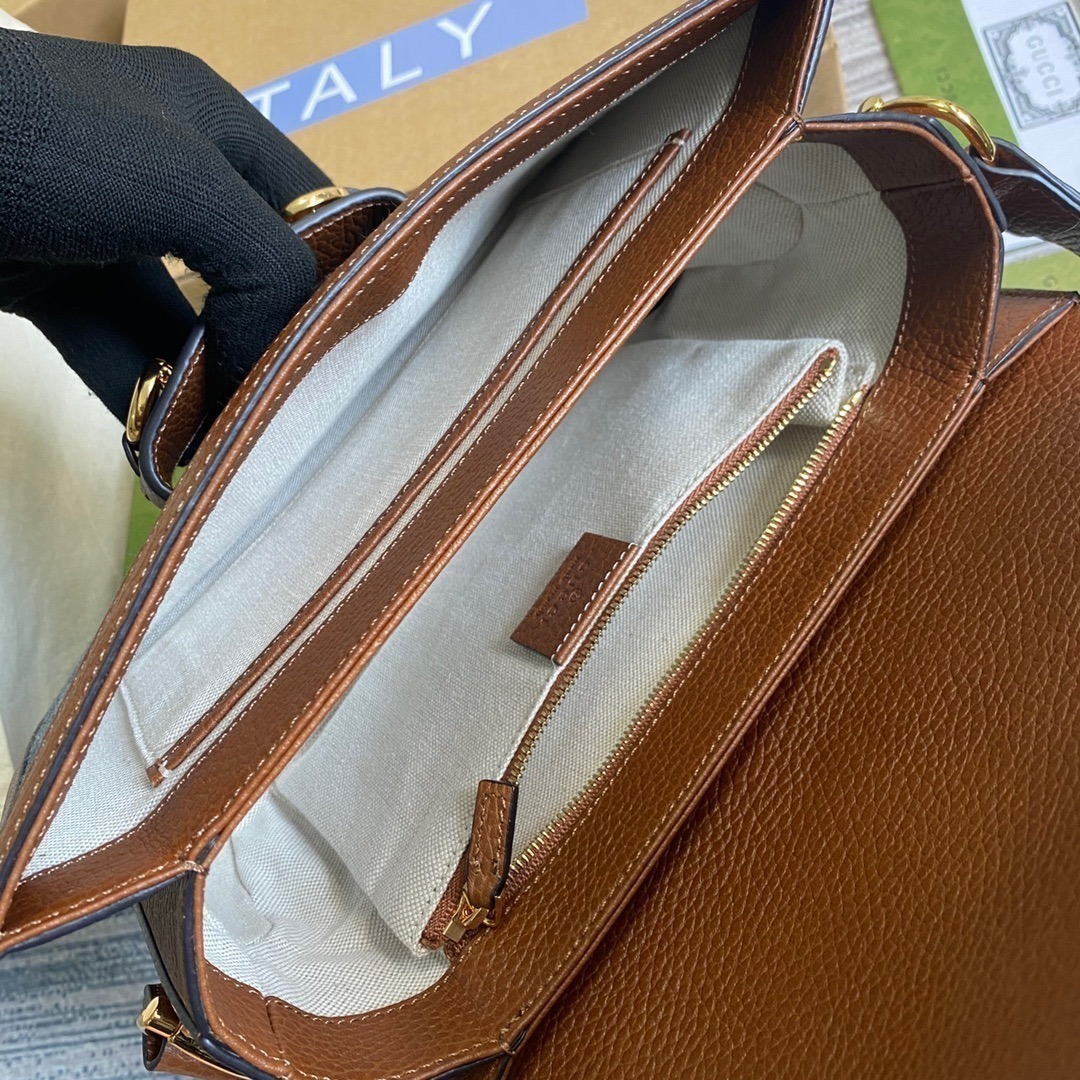 1:1 Replica Gucci Horsebit 1955 Shoulder Bag Blue And Ivory For Women, Women's Bags 9.8in/25cm GG - Image 5